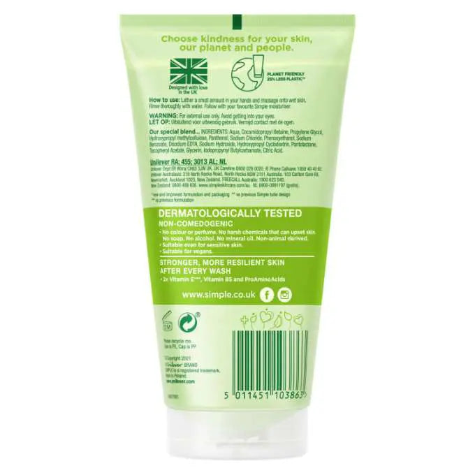 Simple Kind to Skin Refreshing Facial Wash Gel 150ml
